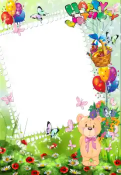 照片效果分类 生日 № 58878. 边框标语: 生日快乐