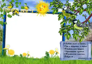 照片效果分类 各类儿童类 № 7496. 边框标语: Загадка о синичке