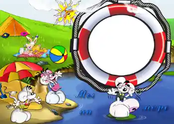 边框标语: 在海边