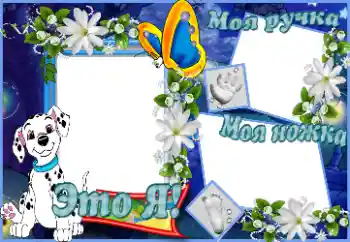 照片效果分类 第一年 № 41564. 边框标语: Это я. Моя ручка. Моя ножка.