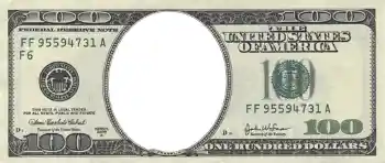 照片效果分类 钱 № 1026. 边框标语: 100 долларов