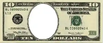 照片效果分类 钱 № 591. 边框标语: 10 американских долларов.