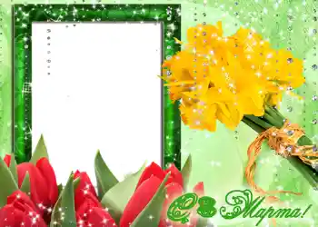 照片效果分类 三八妇女节贺卡 № 717. 边框标语: 妇女节快乐