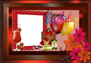 照片效果分类 生日贺卡 № 117260. 边框标语: 生日快乐！
