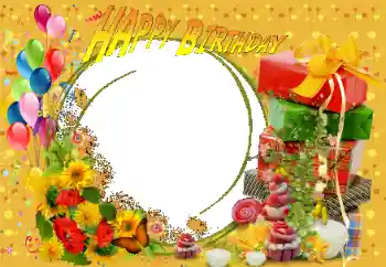 照片效果分类 生日贺卡 № 123249. 边框标语: 生日快乐