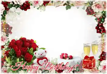 照片效果分类 生日贺卡 № 130011. 边框标语: 生日快乐