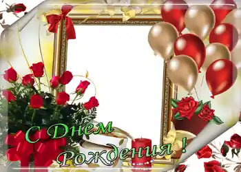 照片效果分类 生日贺卡 № 1407. 边框标语: 生日快乐