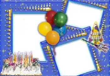 照片效果分类 生日贺卡 № 15035. 边框标语: Happy Birthday