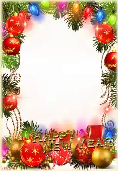 照片效果分类 新年贺卡 № 124271. 边框标语: 新年快乐！