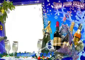 照片效果分类 新年贺卡 № 619. 边框标语: Было очень весело.